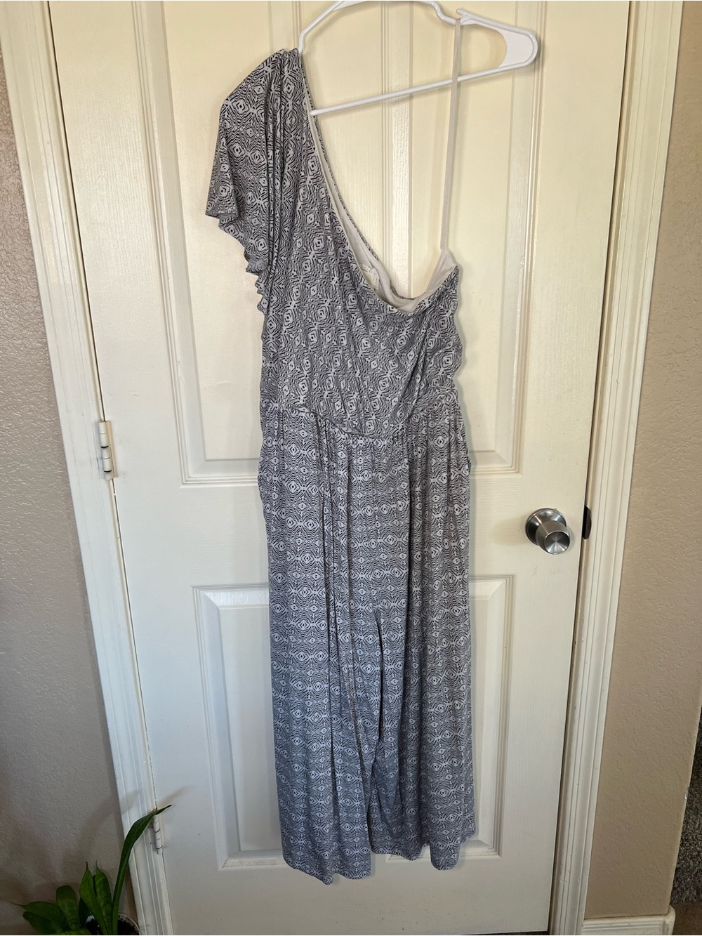Anthropologie Maeve Jamie One Shoulder Jumpsuit Geometric Print Large - Picture 4 of 10